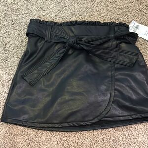 Black Faux Leather Skirt